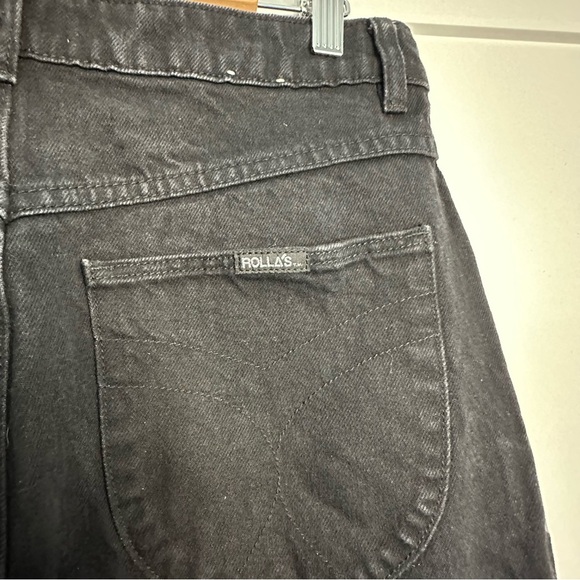 Rollas Heidi High Rise Loose Straight Jean Black 31 12 baggy grunge edgy punk - Picture 8 of 13